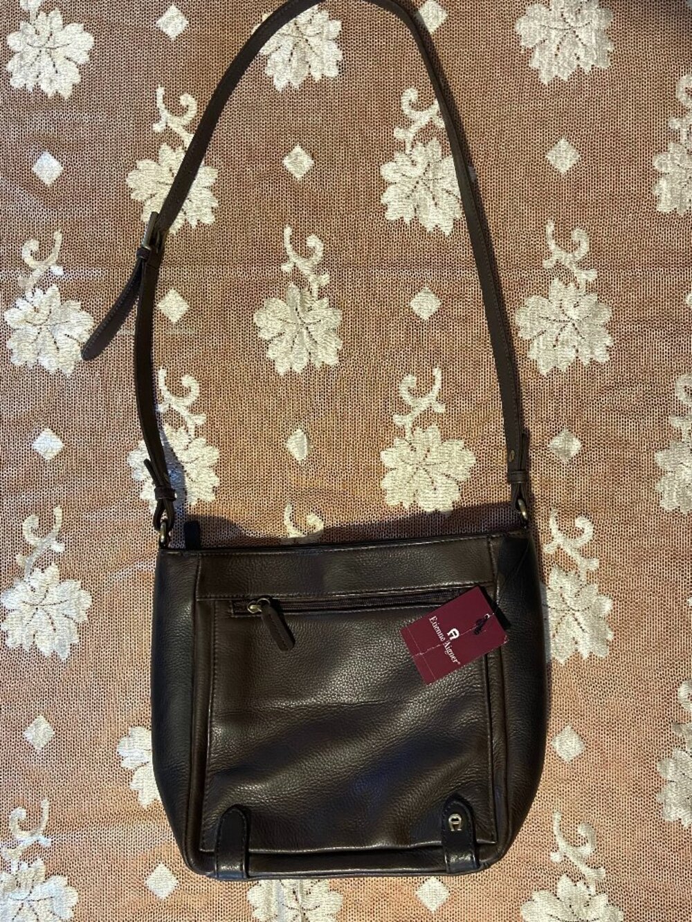 NWT Vintage Etienne Aigner Purse Brown Leather Carry On Collections 90's